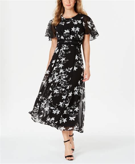 calvin klein maxi dress with sleeves|calvin klein floral maxi dress.